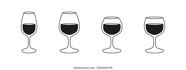 Drinkware vector symbols. Beverage glassware collection