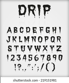 drip blood ink font character alphabet