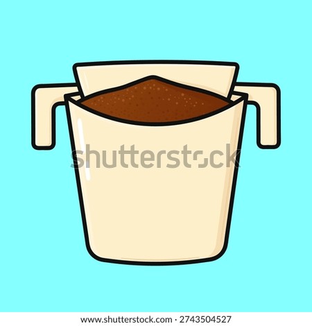 Drip coffee bag packed with fresh ground coffee, prepared for brewing a morning beverage, presenting a convenient and quick way to enjoy caffeine and a daily ritual