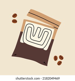 Drip Coffee. Coffee Brewing Equipment. Hand Drawn Modern Vector Illustrations.