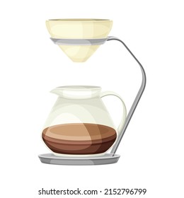 Kaffeepause mit Glasbehälter und Filterwasservektorgrafik