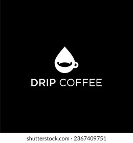 drip coffee or drop coffee logo concept vector icon