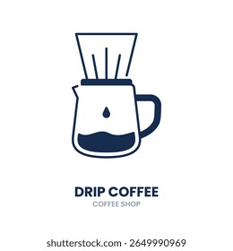 Gotejar ícone de café. brew, filtro, derramar, quente, cafeína, fabricante, slow brew. Ilustração de ícone de vetor