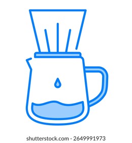 Gotejar ícone de café. brew, filtro, derramar, quente, cafeína, fabricante, slow brew. Ilustração de ícone de vetor