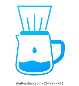 Drip coffee icon. brew, filter, pour, hot, caffeine, maker, slowbrew. Vector Icon Illustration
