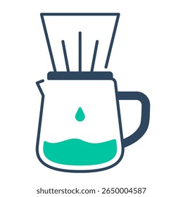 Gotejar ícone de café. brew, filtro, derramar, quente, cafeína, fabricante, slow brew. Ilustração de ícone de vetor