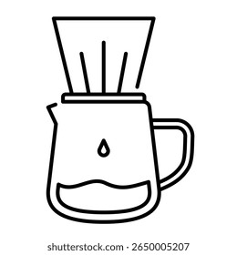 Gotejar ícone de café. brew, filtro, derramar, quente, cafeína, fabricante, slow brew. Ilustração de ícone de vetor