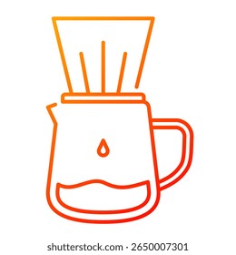 Gotejar ícone de café. brew, filtro, derramar, quente, cafeína, fabricante, slow brew. Ilustração de ícone de vetor