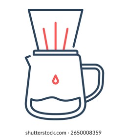 Gotejar ícone de café. brew, filtro, derramar, quente, cafeína, fabricante, slow brew. Ilustração de ícone de vetor