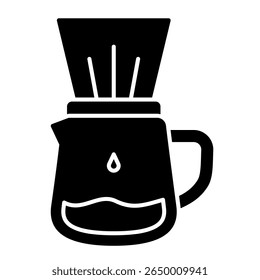 Gotejar ícone de café. brew, filtro, derramar, quente, cafeína, fabricante, slow brew. Ilustração de ícone de vetor