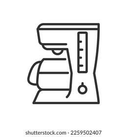 Drip coffee maker, linear icon. Line with editable stroke