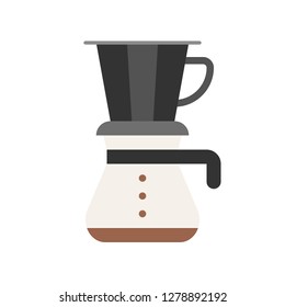 Drip coffee vector, coffee related flat design icon