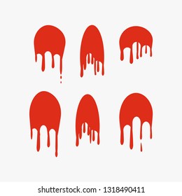  Drip drop paint or sauce stain drips on white background,vector Illustration.