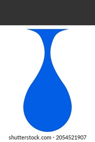 Ilustración vectorial de caída de goteo. Ilustración plana de diseño icónico de gota de goteo, aislado en un fondo blanco.