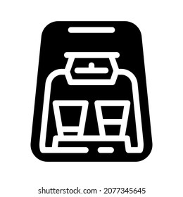 filtración por goteo del vector de icono de glifo de máquina de café electrónica. señal de máquina de café electrónica filtración por goteo. símbolo de contorno aislado ilustración negra