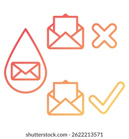 Drip icon represented by Drip symbol gradient style.