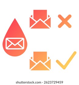 Drip icon represented by Drip symbol gradient style.