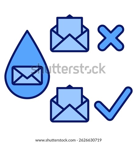 Drip icon represented by Drip symbol Blue style.
