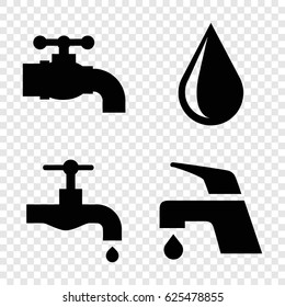 Drip icons set. set of 4 drip filled icons such as water drop