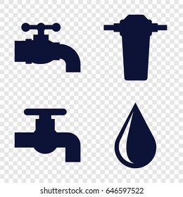 Drip icons set. set of 4 drip filled icons such as water drop