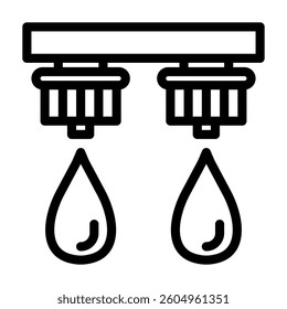 Drip irrigation icon line style transparent