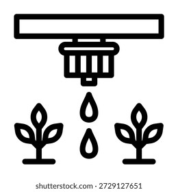Drip irrigation icon line style illustration