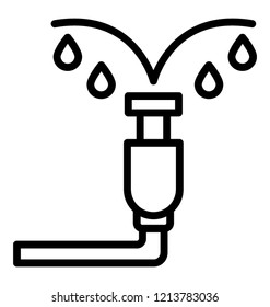 Drip irrigation line icon design 