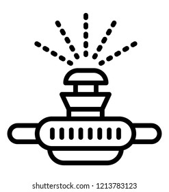 Drip irrigation line icon design 