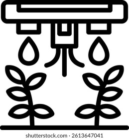 Drip Irrigation Line Vector Icon Design