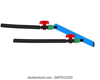 Drip irrigation system in the farm.