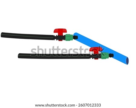 Drip irrigation system in the farm.