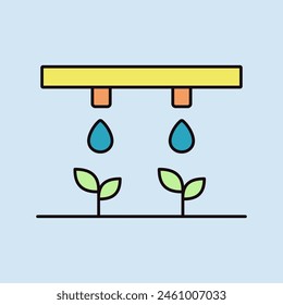 Icono del sistema de riego por goteo. Señal de agricultura. Símbolo gráfico para el diseño de su Sitio web, logotipo, App, UI. Ilustración vectorial, EPS10.