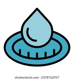 Drip irrigation system icon outline vector. Water garden. Automatic farm color flat