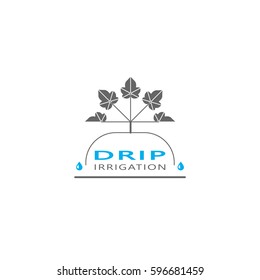 Drip irrigation system logo design template. Vector illustration.