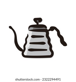 Drip kettle - Coffee icon (Hand-drawn line, colored version)