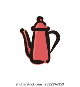 Drip kettle - Coffee icon (Hand-drawn line, colored version)