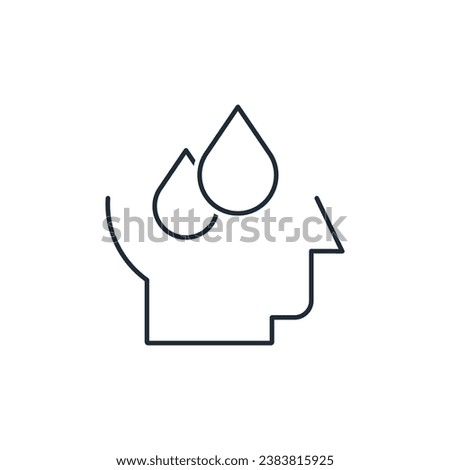Drip on the brains. It’s annoying to repeat the same thing over and over again to convince someone of something. Vector linear icon isolated on white background.