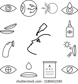 drip on eyes icon in a collection with other items
