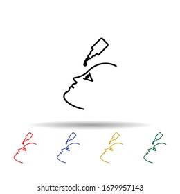 Drip on eyes multi color icon. Simple thin line, outline vector of eye care icons for ui and ux, website or mobile application