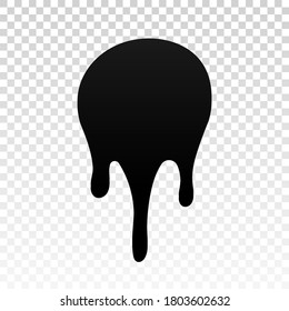 Pintura de goteo. mancha de tinta. Suelte el líquido fundido aislado sobre fondo transparente blanco. Chaleco de chocolate, aceite, sangre. jarabe de manteca negra, salsa de caramelo. Color fácil de editar ilustración vectorial
