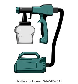 drip paint sprayer cartoon. logo body, car auto, industry airbrush drip paint sprayer sign. isolated symbol vector illustration