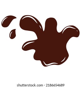 Drip splash chocolate isolated on white background