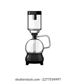 Tropfsiphon Kaffeemaschine Cartoon. Tropfsiphon Kaffeemaschine-Schild. einzelne Vektorgrafik-Vektorgrafik