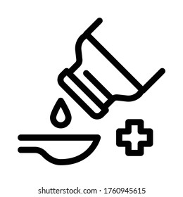 Drip Syrup Into Spoon Icon Vector. Drip Syrup Into Spoon Sign. Isolated Contour Symbol Illustration