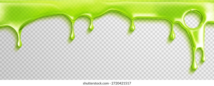 Goteo de fondo verde tóxico con salpicaduras de halloween y moco líquido 3D. Pegamento de pintura que supura con diseño de goteo y textura verde tóxica para salsa splodge. Estética pegajosa sin costuras para halloween