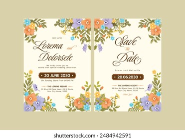 Dripes Wedding Invitation Template, Wedding Invites, save the date, Birthday Invites, Video Invites, E-Cards.