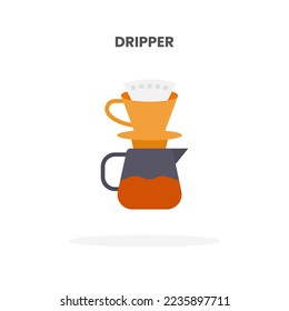 Dripper icon flat. Vector illustration on white background. Can used for web, app, digital product, presentation, UI and many more.
