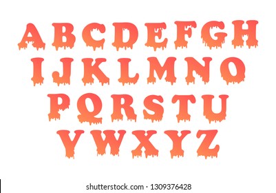 The dripping alphabet with gradient fill.