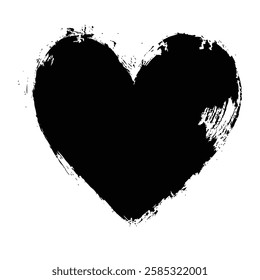 Dripping Black Heart Grunge Texture for Dark and Artistic Vector Designs
