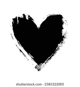 Dripping Black Heart Grunge Texture for Dark and Artistic Vector Designs